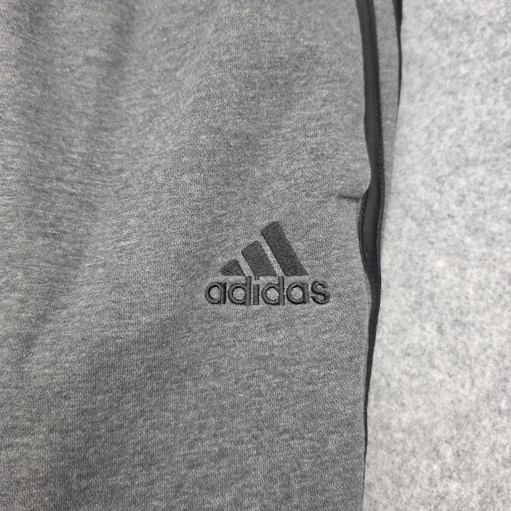 Adidas Mens Essentials Fleece Joggers Grey 3-Stripe Sweatpants Size M
